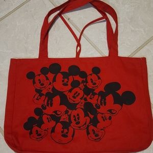 Disney Mickey Mouse Reversible 2 sided canvas tote bag EUC